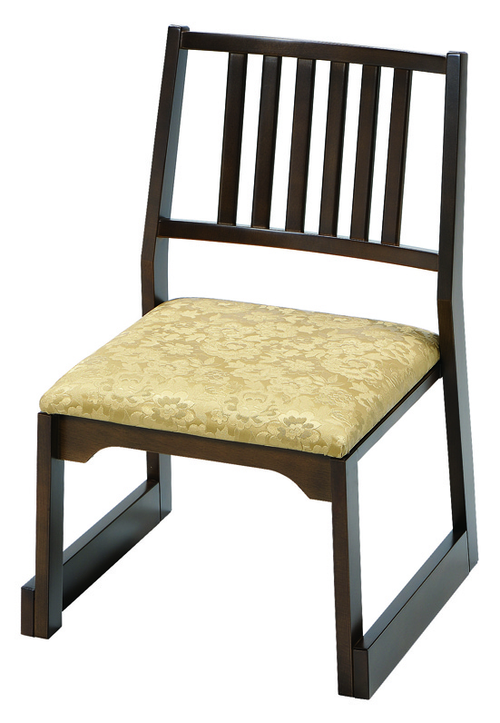 木製　背付椅子　H36　金花柄